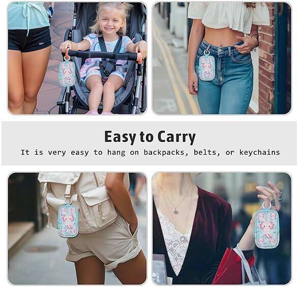 Mcapirivo Hand Sanitizer Spray Case, Axolotls Hand Sanitizer Holder Zippered Pouch, Cute Fashion Accessory with Snap Hook for Glow Mist and Power Mist 1FL OZ - Image 2