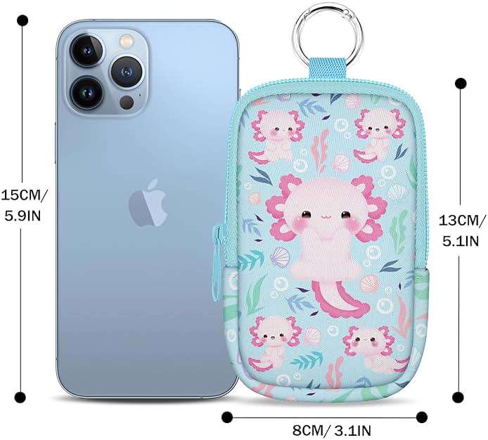 Mcapirivo Hand Sanitizer Spray Case, Axolotls Hand Sanitizer Holder Zippered Pouch, Cute Fashion Accessory with Snap Hook for Glow Mist and Power Mist 1FL OZ - Image 4
