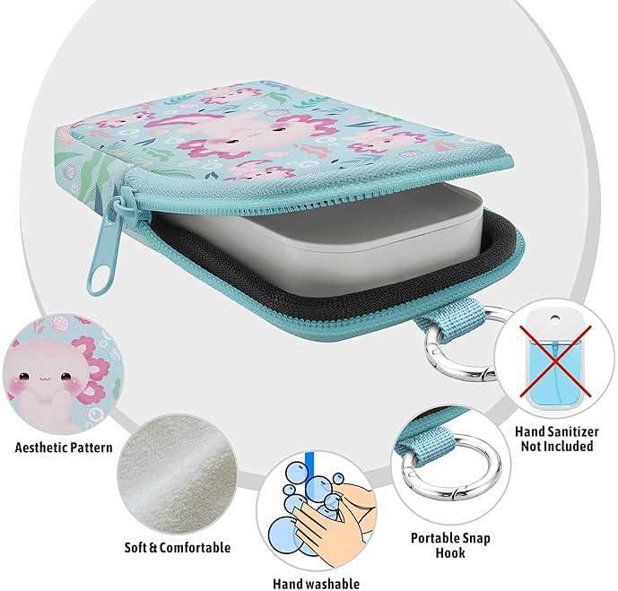 Mcapirivo Hand Sanitizer Spray Case, Axolotls Hand Sanitizer Holder Zippered Pouch, Cute Fashion Accessory with Snap Hook for Glow Mist and Power Mist 1FL OZ - Image 5