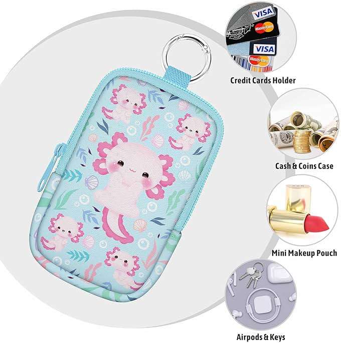 Mcapirivo Hand Sanitizer Spray Case, Axolotls Hand Sanitizer Holder Zippered Pouch, Cute Fashion Accessory with Snap Hook for Glow Mist and Power Mist 1FL OZ - Image 6