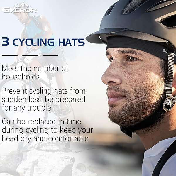 GXCROR 3 Pack Cooling Skull Cap with Sweat-Wicking & Anti-Odor Technology Quick-Dry Helmet Liner for Cycling Motorcycle - Image 2