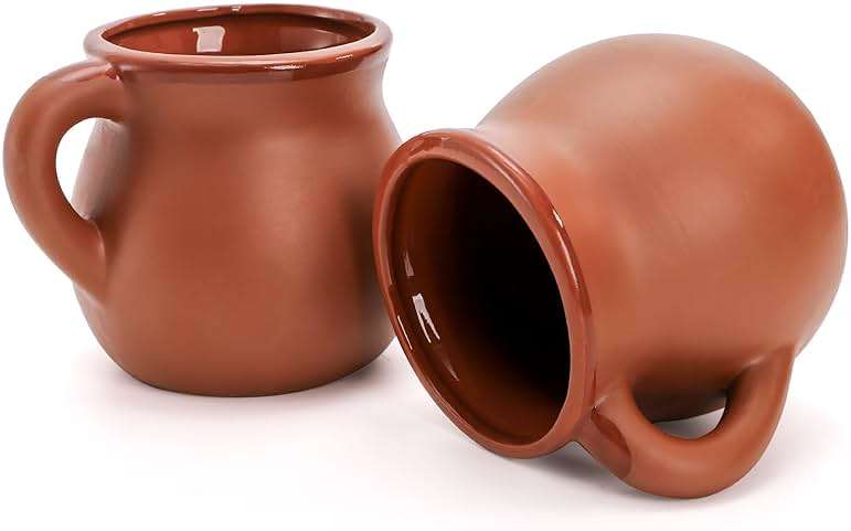 Kingrol 6 Pack Authentic Mexican Clay Mugs - 12 oz Tazas de Barro, Handcrafted Pottery for Hot and Cold Beverages, Coffee, Tea, and Cocktails - Image 4