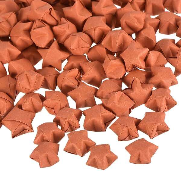 MECCANIXITY 272pcs Pre-made Origami Lucky Stars Paper Wishing Star Orange Red for Best Wish Christmas Party Wedding Valentine's Day Girl Friends Gift - Image 1