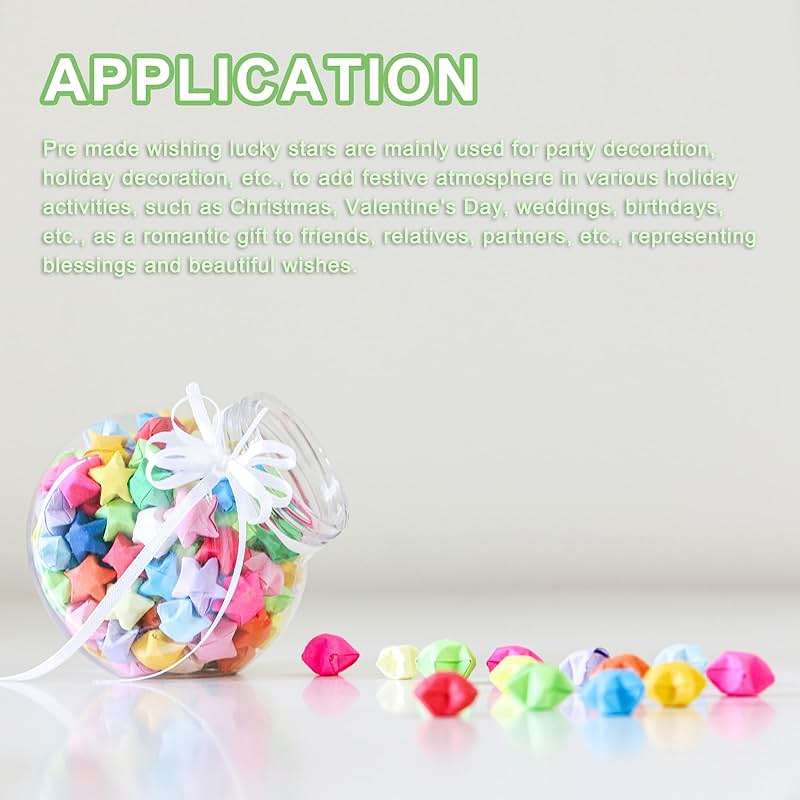 MECCANIXITY 272pcs Pre-made Origami Lucky Stars Paper Wishing Star Orange Red for Best Wish Christmas Party Wedding Valentine's Day Girl Friends Gift - Image 6