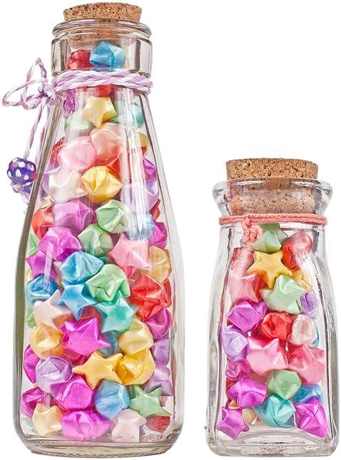 MECCANIXITY 272pcs Pre-made Origami Lucky Stars Paper Wishing Star Orange Red for Best Wish Christmas Party Wedding Valentine's Day Girl Friends Gift - Image 8