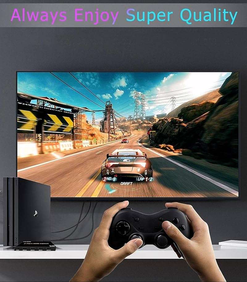 HDMI Switch 3 in 1 Out: 4K@30Hz Ultra HD HDMI Selector with Remote Control, High-Speed 10.2Gbps Transmission, Compatible with PS5, Xbox, Blu-ray, PC, and TV – Plug and Play - Image 6