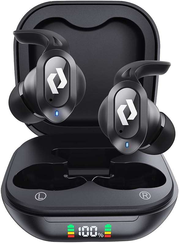 Wireless Ear buds Bluetooth Earbuds Wireless Charging Case Waterproof Headphones Built in Microphone Stereo Bass 64H Playback LED Power Display for iPhone Android Phones Computer Sports Gaming Workout - Image 1