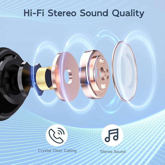 Wireless Ear buds Bluetooth Earbuds Wireless Charging Case Waterproof Headphones Built in Microphone Stereo Bass 64H Playback LED Power Display for iPhone Android Phones Computer Sports Gaming Workout - Image 3