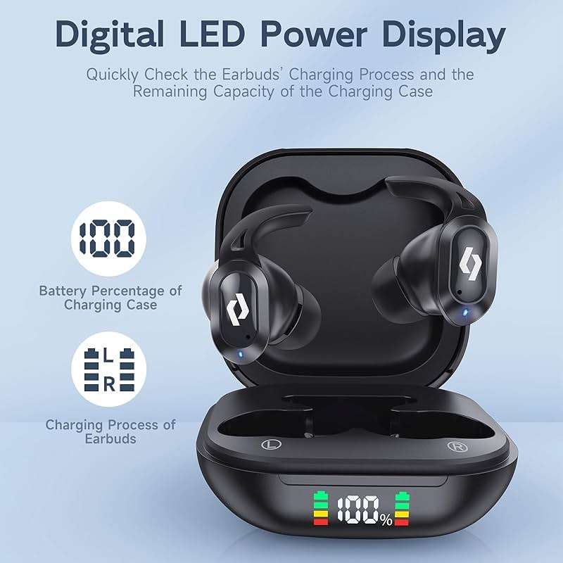 Wireless Ear buds Bluetooth Earbuds Wireless Charging Case Waterproof Headphones Built in Microphone Stereo Bass 64H Playback LED Power Display for iPhone Android Phones Computer Sports Gaming Workout - Image 5
