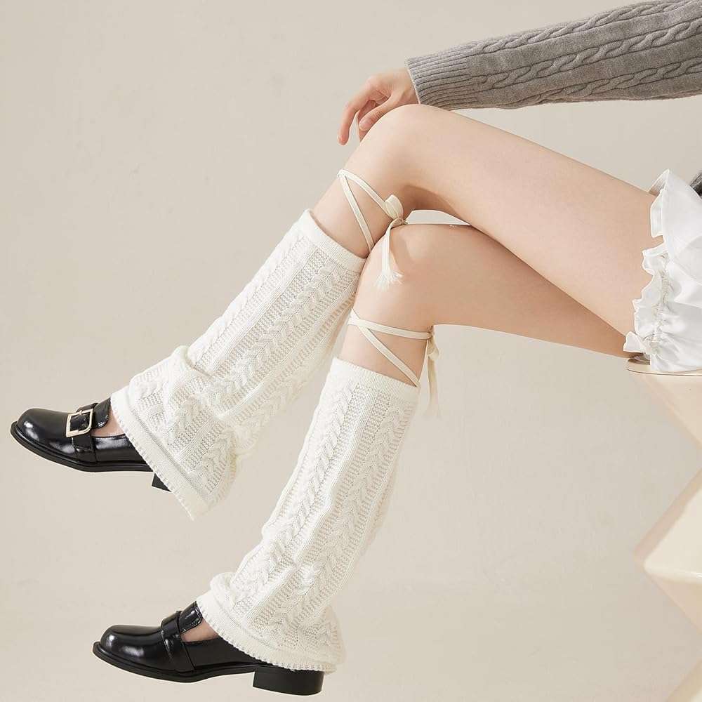 Wsvpeto Womens Fur Leg Warmers Y2k Kawaii Cute Boot Socks Fuzzy Grey Leg Warmers for Girls Lolita Furry Cover Sleeves - Image 2