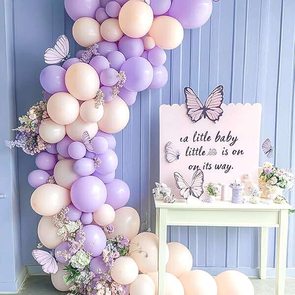 RUBFAC 135pcs Pastel Purple Lavender Balloons Different Sizes 18 12 10 5 Inch for Garland Arch, Latex Light Purple Balloon for Birthday Party Baby Shower Gender Reveal Wedding Decorations - Image 5