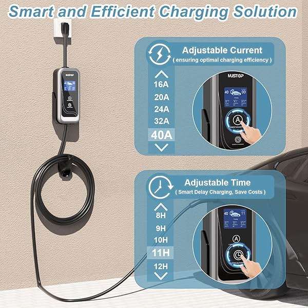 Portable Level 2 EV Charger for Tesla, 40A NACS Car Charger with 240V, 20FT Extension Cable, EV Charging Station【Only for Tesla Cars】 - Image 3
