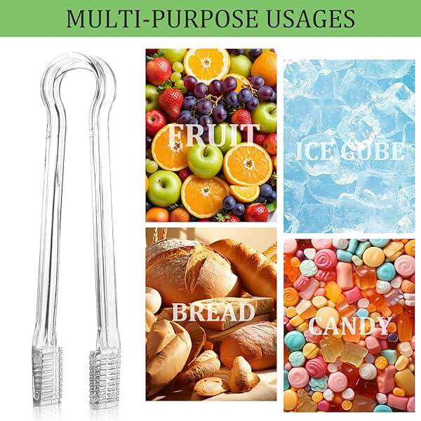 48 Pcs Plastic Tongs, 6.5'' Serving Tongs Heavy Duty Reusable Kitchen and BBQ Clear Serving Tong for party's, Caterings, Events, Buffet, Weddings, And every Day use - Image 4