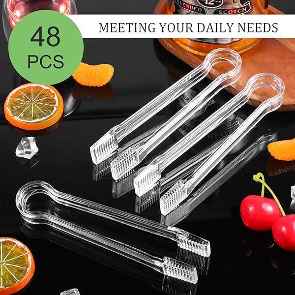 48 Pcs Plastic Tongs, 6.5'' Serving Tongs Heavy Duty Reusable Kitchen and BBQ Clear Serving Tong for party's, Caterings, Events, Buffet, Weddings, And every Day use - Image 5
