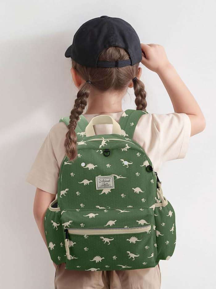 Corduroy Toddler Backpack for Boys 2-5: Kids Preschool Backpacks for Girls -13.5" H Fit Folder - Image 2