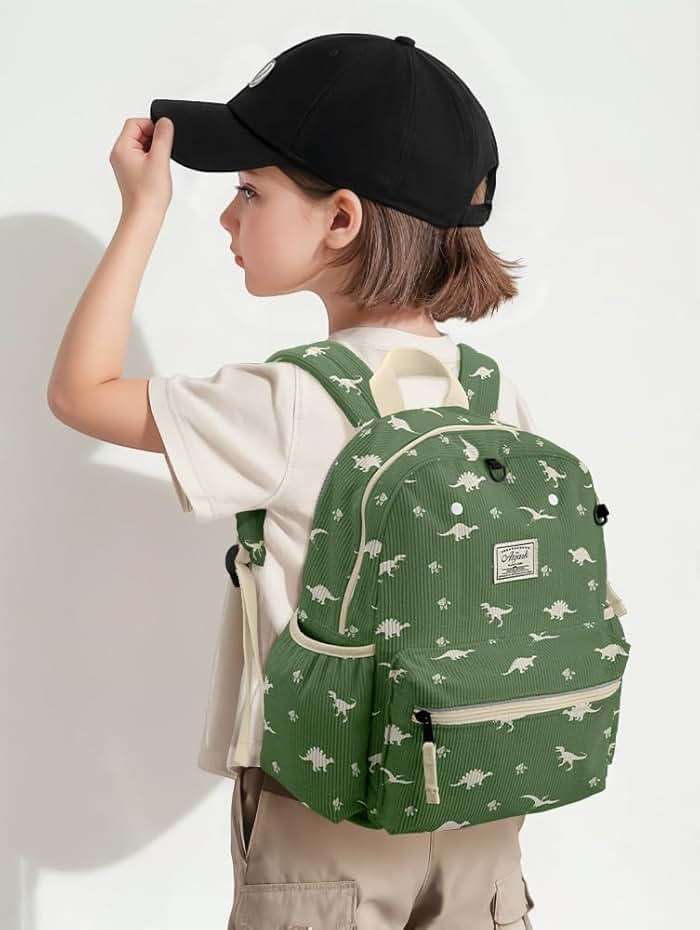 Corduroy Toddler Backpack for Boys 2-5: Kids Preschool Backpacks for Girls -13.5" H Fit Folder - Image 4