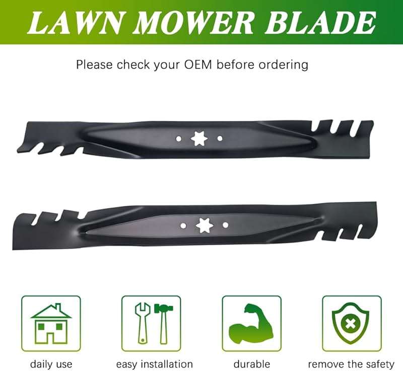 Apeixoto 2PACK 942-0616 Blades Compatible with 42'' Cut MTD, Cub Cadet Troy-Bilt Mowers Mulching Blades Replace OE MTD Cub Cadet 742-04126 742-0616 - Image 3