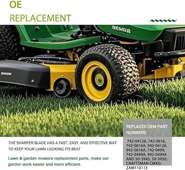 Apeixoto 2PACK 942-0616 Blades Compatible with 42'' Cut MTD, Cub Cadet Troy-Bilt Mowers Mulching Blades Replace OE MTD Cub Cadet 742-04126 742-0616 - Image 5