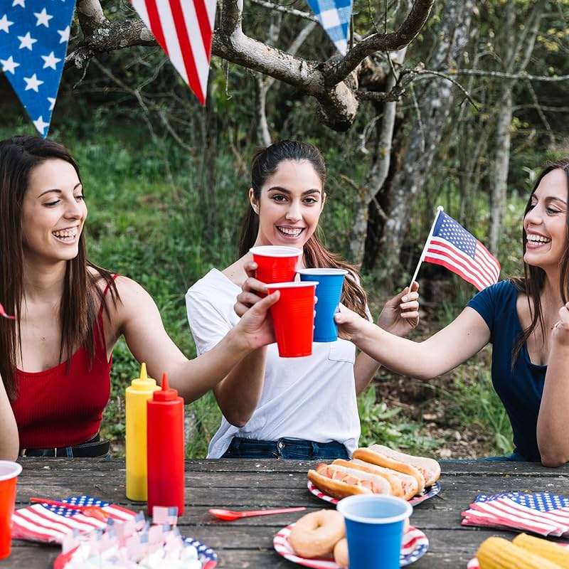 Lilymicky 200 Pack 16 oz Disposable Plastic Cups, Assorted Color Plastic Party Cups for Parties, Events, Game and BBQ - Image 8