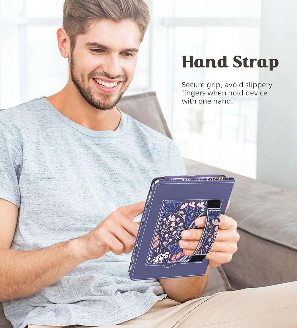MoKo Case for 7"/6.8" Kindle Paperwhite(12th/11th Gen-2024/2021) and Kindle Colorsoft Signature Edition, Slim PU Shell Cover Case with Auto-Wake/Sleep for Kindle Paperwhite 2024, Night Blue - Image 7