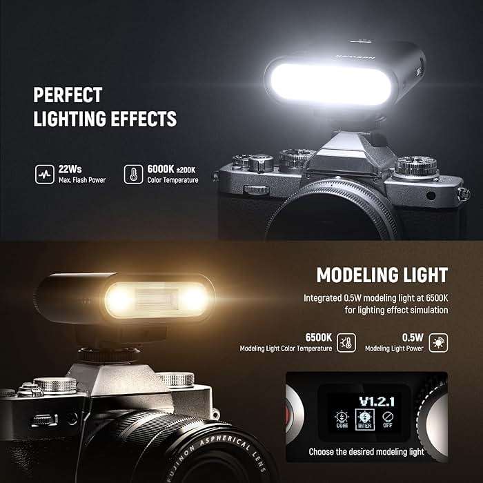 NEEWER Z160 Single Contact Camera Flash Compatible with Canon Nikon Sony Fuji Olympus Cameras, 22Ws GN14 6000K Speedlite, A/M Mode 1/1-1/128 Power, 1100mAh Battery 650 Full Power Light 1.5s Recycling - Image 5