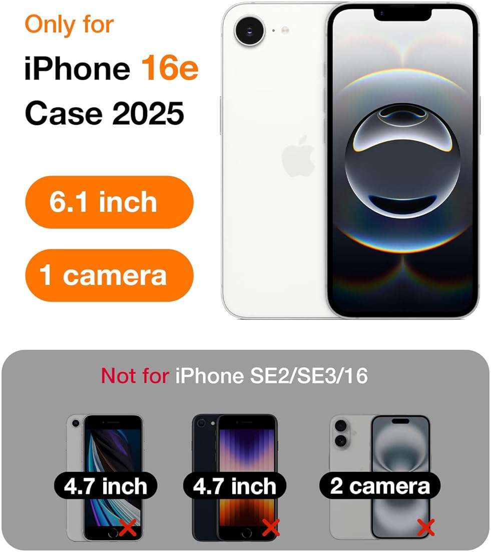 TORRAS for iPhone 16e Case/iPhone 17e Case Clear, Never Yellow, Magnetic Phone Case, 16FT Military Grade Drop Protection, Slim Transparent Anti-Scratch Cover for iPhone17e Phone Case 6.1", Clear - Image 8