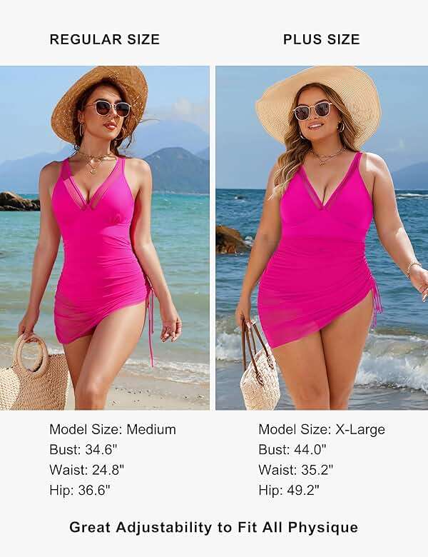 Blooming Jelly Women's One Piece Swimsuit Tummy Control Swim Dress Modest Bathing Suit Mesh Sarong Wraps Swim Suits - Image 3