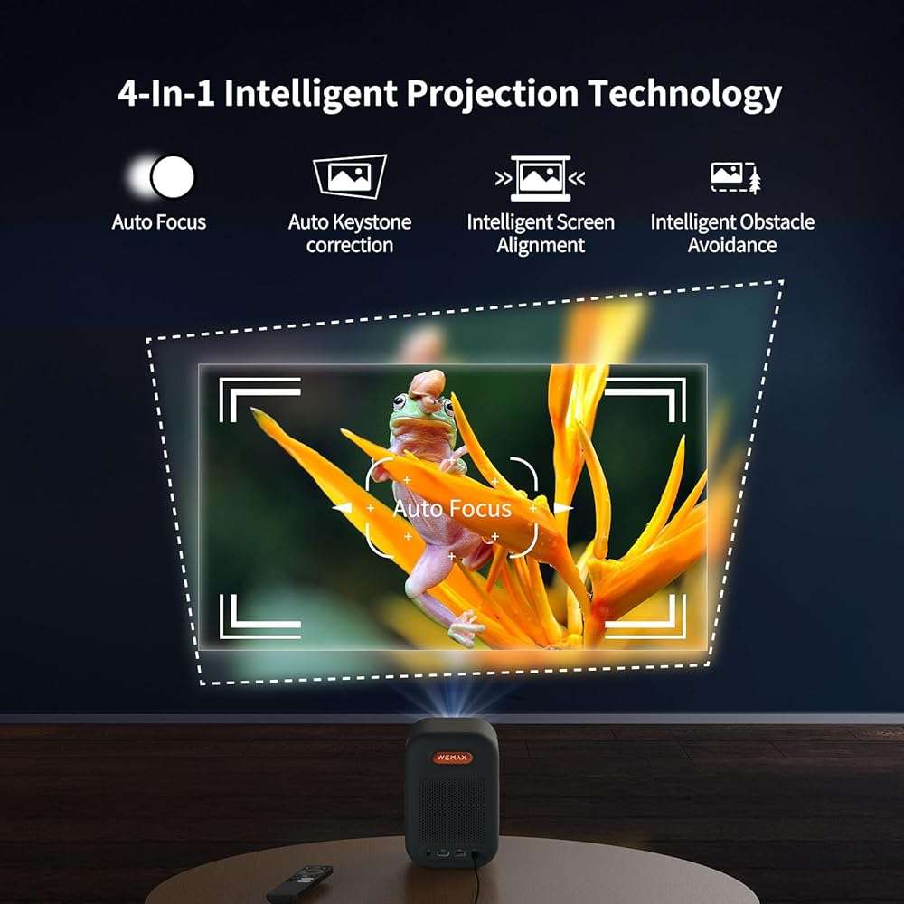 WEMAX Google TV Projector, Netflix Officially Licensed 4K Support, Mini Projector with Wifi and Bluetooth, Smart Movie Projector for Home Theater, 1080P Full HD, MAX 120" Display, Dolby Audio - Image 4