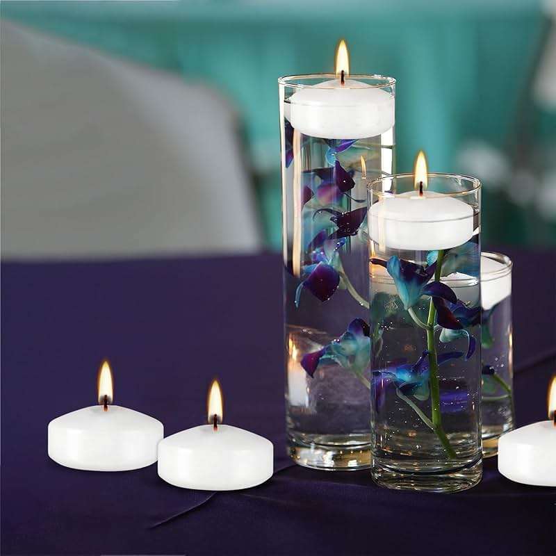 50 Pack of 2-Inch White Floating Candles - Ideal for Weddings, Home Décor, Spa Baths, and Romantic Settings. - Image 2