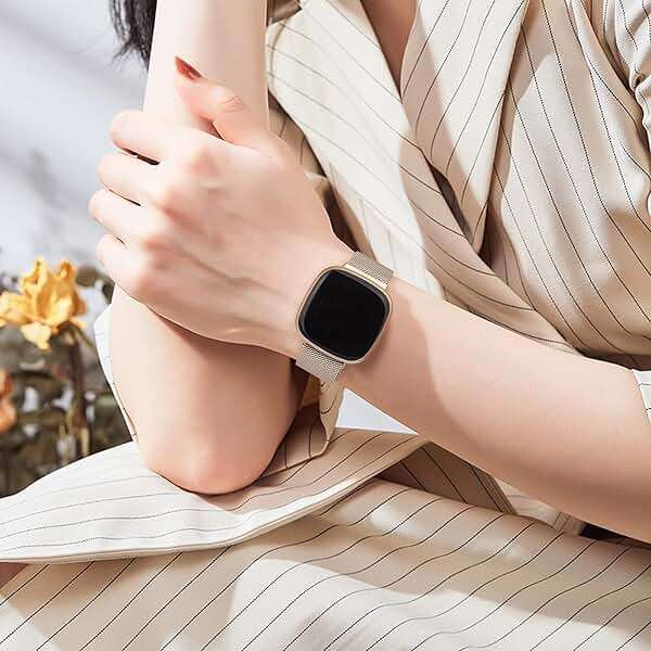 Meliya Metal Bands for Fitbit Sense 2 / Fitbit Sense/Fitbit Versa 4 / Versa 3 for Women Men, Stainless Steel Wristband Replacement Straps for Fitbit Versa 4/Sense 2/Sense/Versa 3 Smartwatch - Image 5