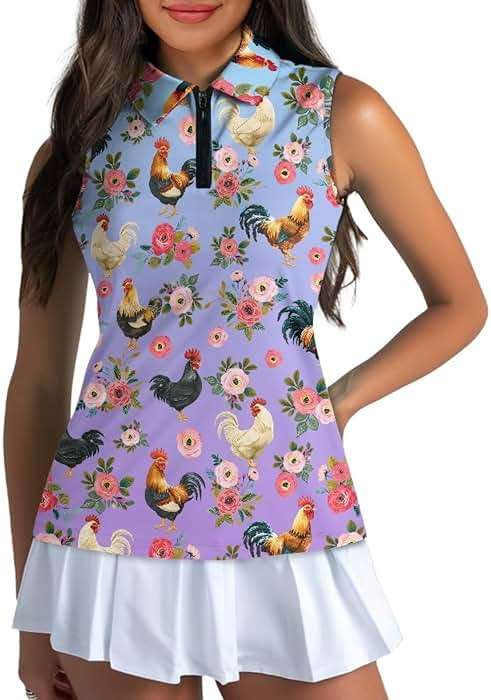 HUGS IDEA Womens Sleeveless Golf Shirt Sleeveless Golf Tennis Shirts Lightweight Athletic Golf Tank Top - Image 1