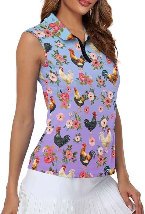 HUGS IDEA Womens Sleeveless Golf Shirt Sleeveless Golf Tennis Shirts Lightweight Athletic Golf Tank Top - Image 2