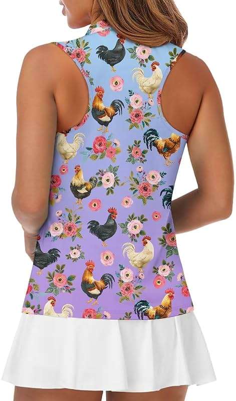 HUGS IDEA Womens Sleeveless Golf Shirt Sleeveless Golf Tennis Shirts Lightweight Athletic Golf Tank Top - Image 3