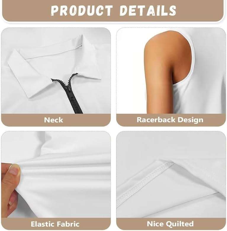 HUGS IDEA Womens Sleeveless Golf Shirt Sleeveless Golf Tennis Shirts Lightweight Athletic Golf Tank Top - Image 6