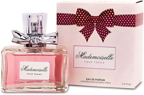 A CENTER Mademoiselle Women's Perfume, Gift for Her, Fragrance Gift for Women, Eau De Parfum Spray, Floral & Sweet Scent Beautiful Bottle 100ML for Work Days - Image 1
