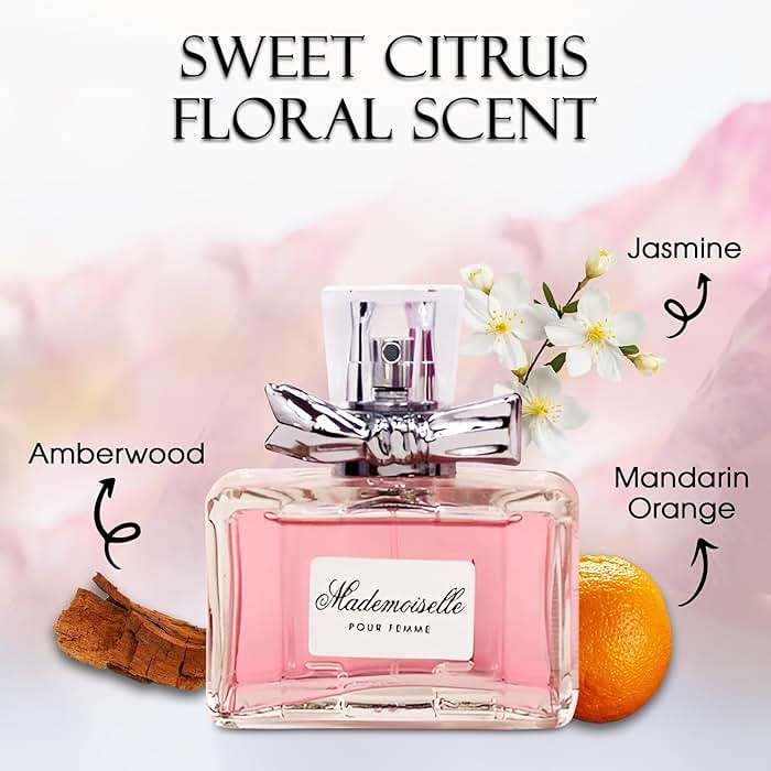 A CENTER Mademoiselle Women's Perfume, Gift for Her, Fragrance Gift for Women, Eau De Parfum Spray, Floral & Sweet Scent Beautiful Bottle 100ML for Work Days - Image 2