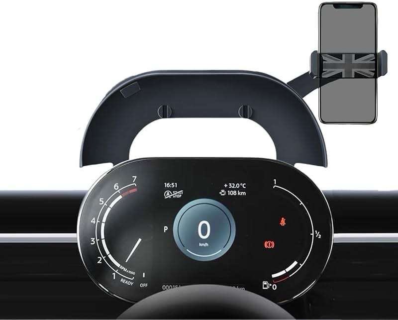 Persevere Car Phone Holder for Mini Cooper F54 F55 F56 F57 with Control Display Dashboard, 360° Rotatable Phone Mount for All 4-6.9 Inches Smartphones, Right (Not Supported All Countryman F60/R61) - Image 1