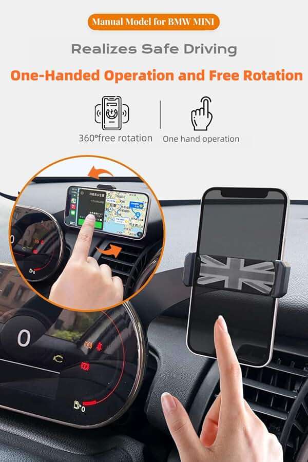 Persevere Car Phone Holder for Mini Cooper F54 F55 F56 F57 with Control Display Dashboard, 360° Rotatable Phone Mount for All 4-6.9 Inches Smartphones, Right (Not Supported All Countryman F60/R61) - Image 5