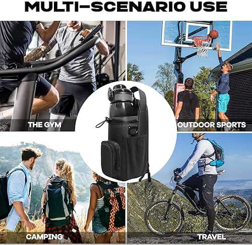 JACZZO Magnetic Gym Bag, Magnetic Water Bottle Holder & Small Gym Bag, Gym Gifts for Women and Men (Black, <40 OZ) - Image 6
