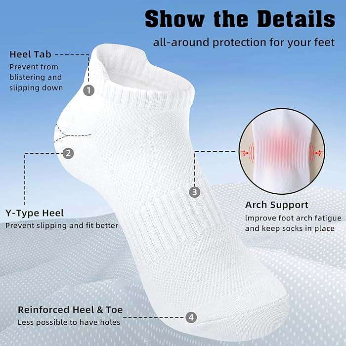 Womens Ankle Socks Running Athletic Sports Low Cut Socks No Show Socks for Women Tab Socks 6 Pairs - Image 2