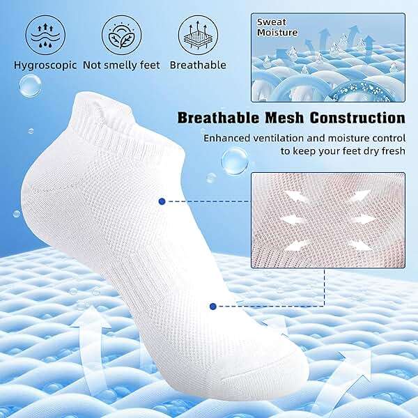 Womens Ankle Socks Running Athletic Sports Low Cut Socks No Show Socks for Women Tab Socks 6 Pairs - Image 3