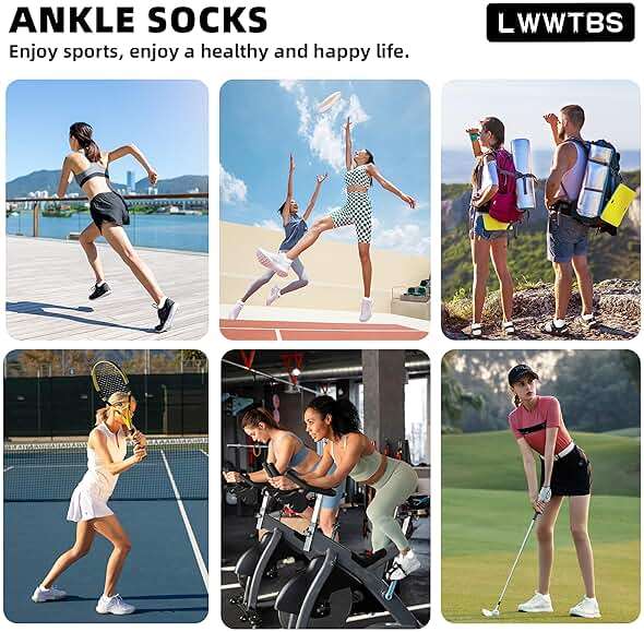 Womens Ankle Socks Running Athletic Sports Low Cut Socks No Show Socks for Women Tab Socks 6 Pairs - Image 7