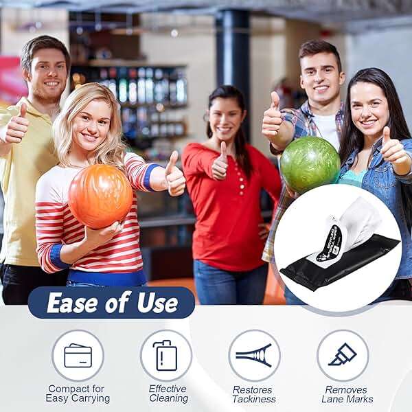 Threlaco Bowling Ball Cleaner Kit Bulk Portable Cleaner Wipes Accessories Bowling Towels to Wipe Off Ball Speed Wipe Removes Dirt Oil - Image 3