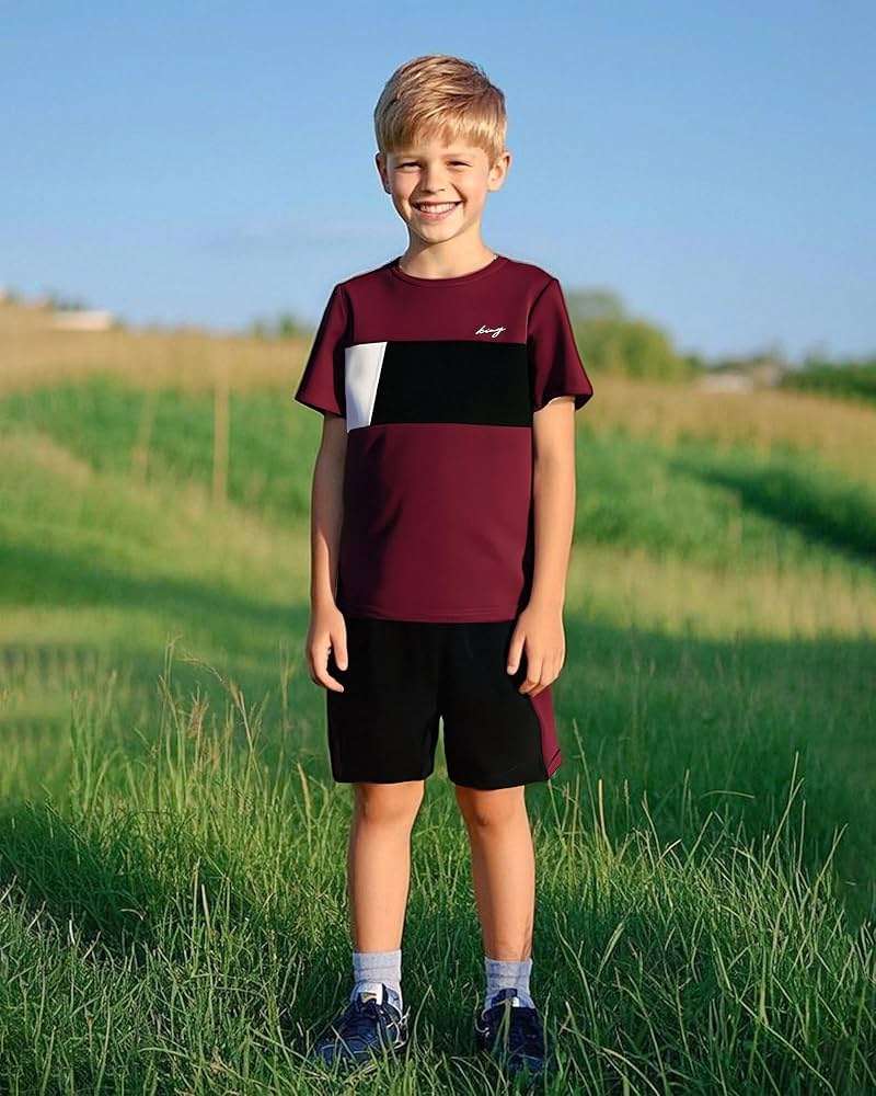 KIMI BEAR Boy Clothes Kids Boy's Summer Outfits Shorts Sleeve Crewneck T Shirt Tops Tees Shorts Sets Boy's 2 Piece Outfits - Image 4