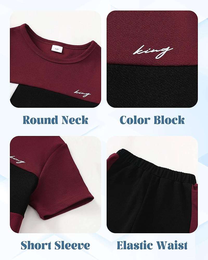 KIMI BEAR Boy Clothes Kids Boy's Summer Outfits Shorts Sleeve Crewneck T Shirt Tops Tees Shorts Sets Boy's 2 Piece Outfits - Image 5