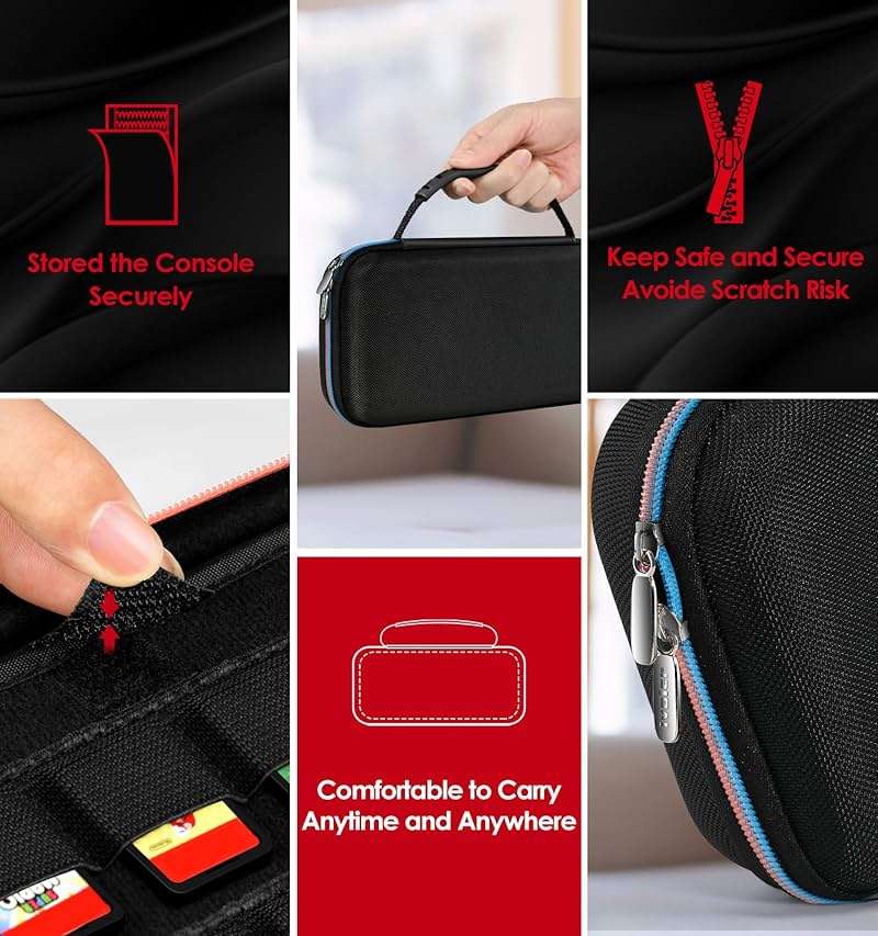 ivoler Carrying Case for Nintendo Switch 2 Model(2025), Portable Hard Shell Pouch Carrying Travel Game Bag for Nintendo Switch 2 Accessories Holds 12 Game Cartridge (Black) - Image 6
