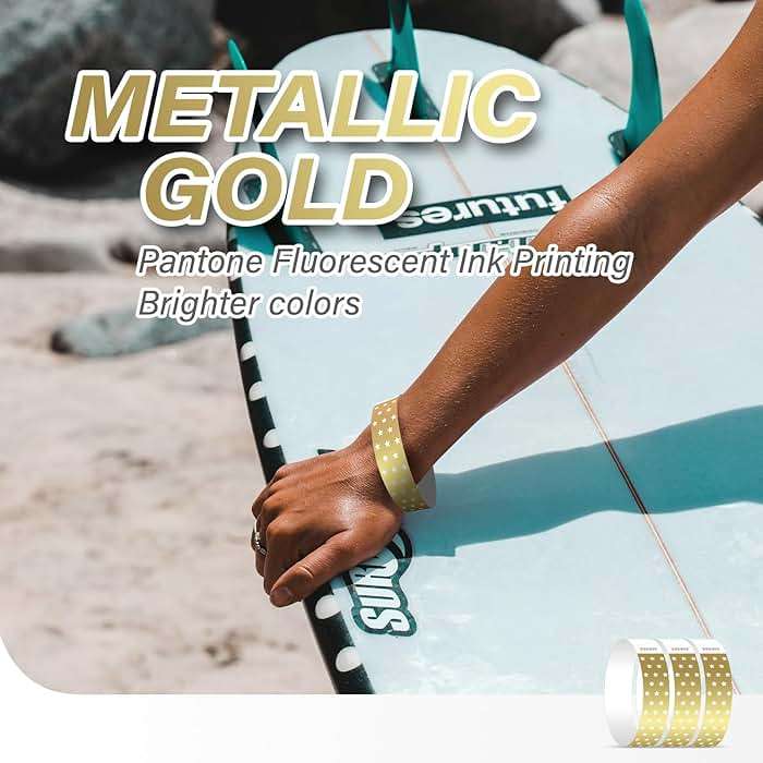 WM infinite Gold Stars Paper Wristbands for Events, 600 Count 3/4" Paper Wrist Band for Event Entry, Festivals, Parties, Clubs (Gold, 600) - Image 4