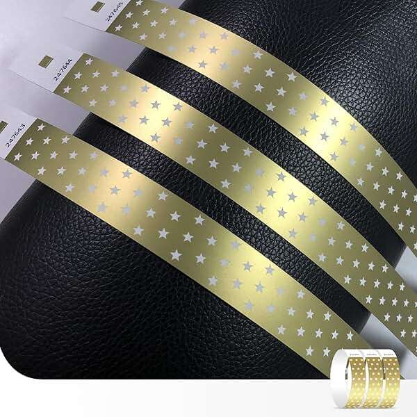 WM infinite Gold Stars Paper Wristbands for Events, 600 Count 3/4" Paper Wrist Band for Event Entry, Festivals, Parties, Clubs (Gold, 600) - Image 6