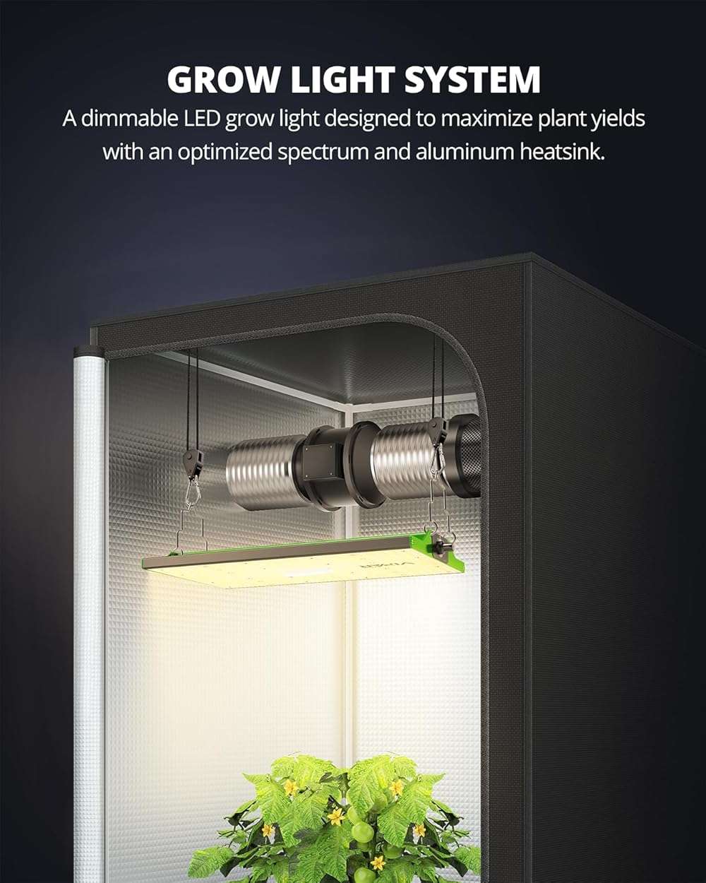 VIPARSPECTRA P700 Grow Light, 70 Watt Dimmable Full Spectrum Plant Light, LED Grow Lights for Indoor Plants Seed Starting Seedlings Vegetable,11000 Lumens Small Hanging Growing Lamp for 2x2 Grow Tent - Image 6