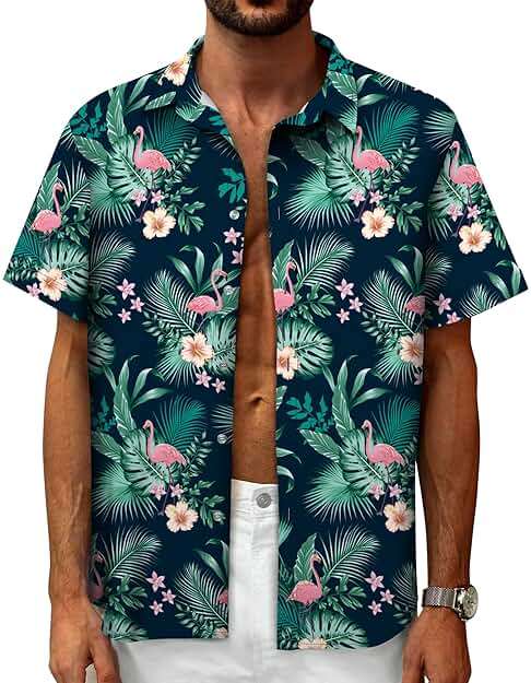 Hawaiian Shirt for Men Tropical Shirts Summer Beach Button Down Short Sleeve Luau Aloha Floral Cruise Vacation Outfit 2026 - Image 2